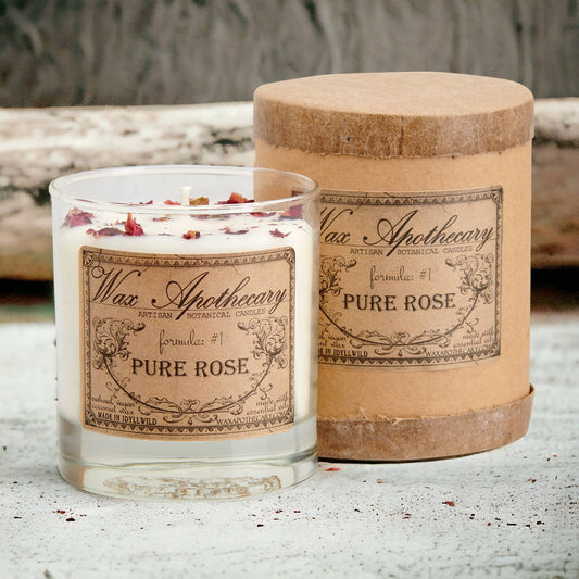 Rose Botanical Candle in 7oz Scotch Glass