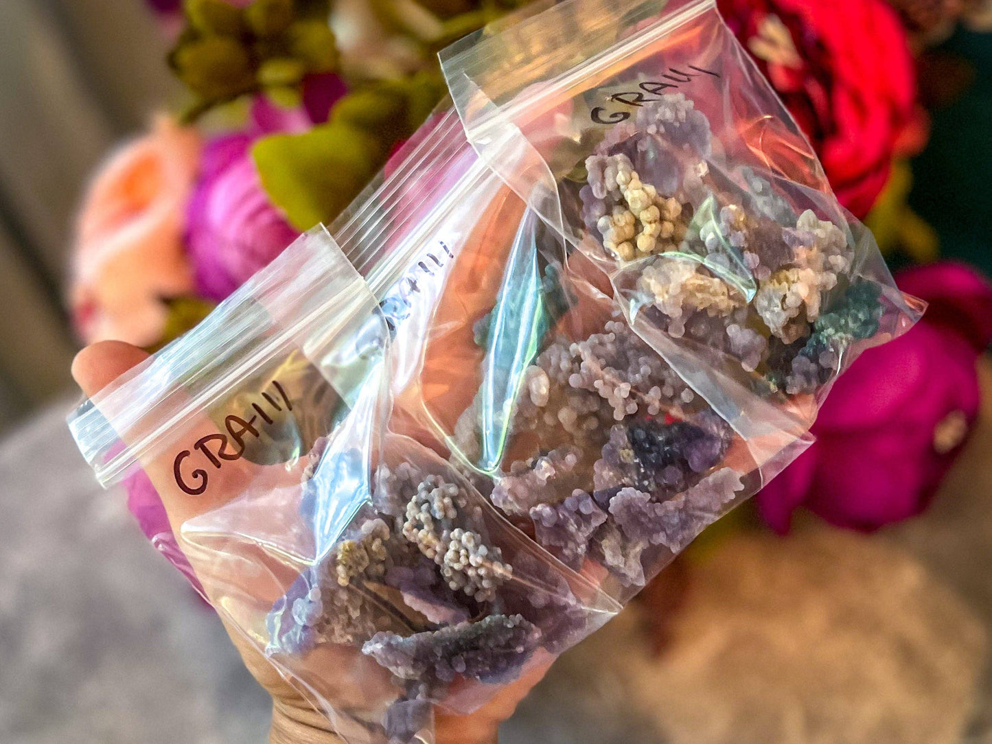 Bulk Raw Grape Agate, 50 Grams Bag