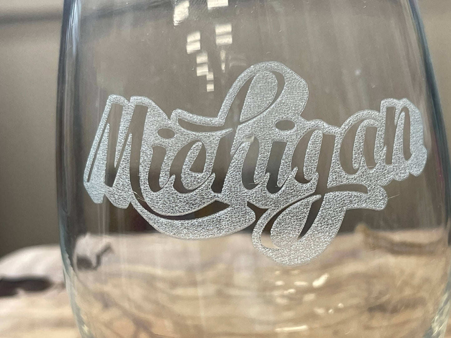 Stemless Wine Glass  Great Lakes Michigan