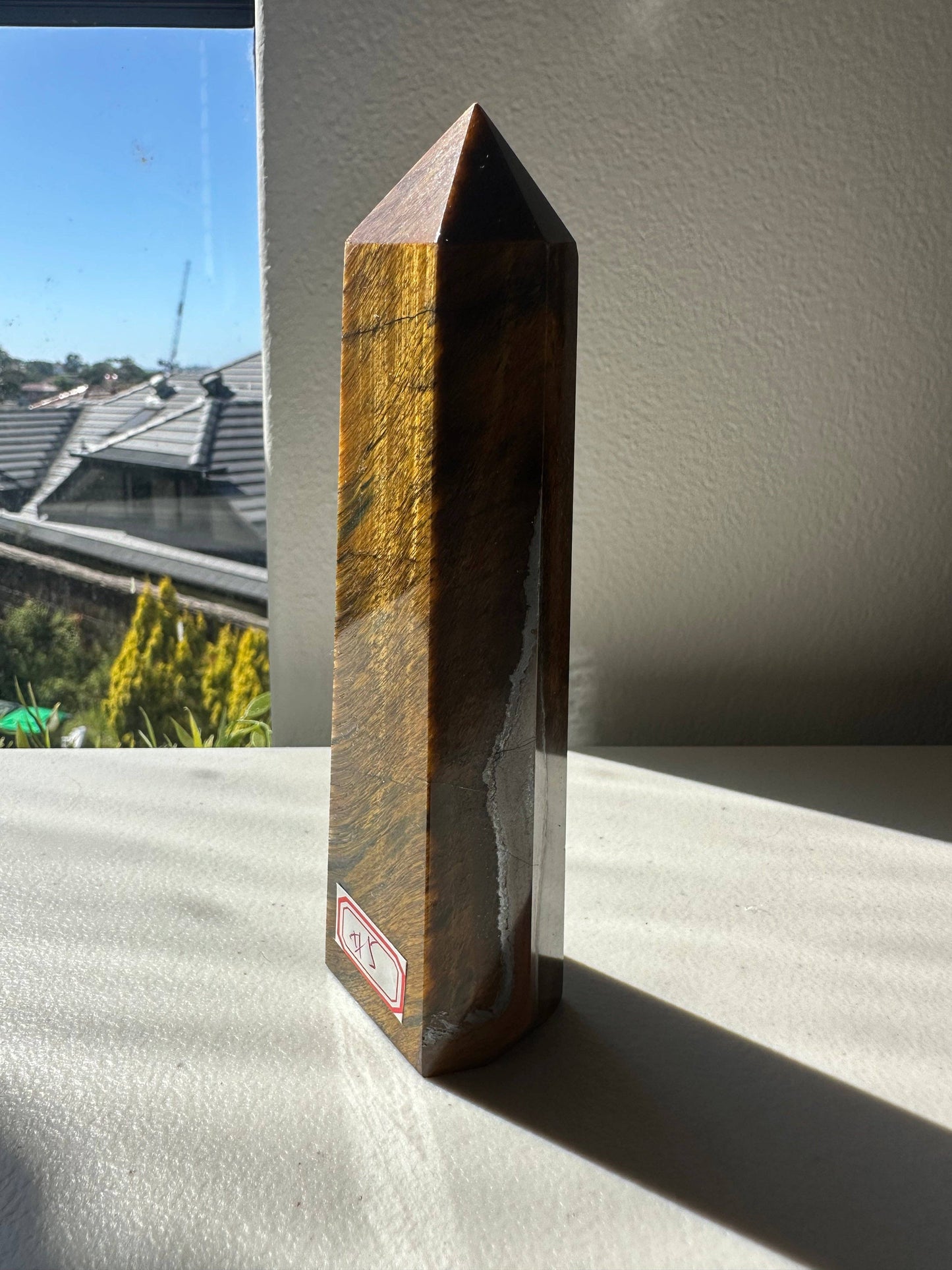 Large Tiger's Eye Crystal Tower Obelisk – Courage & Inner Strength
