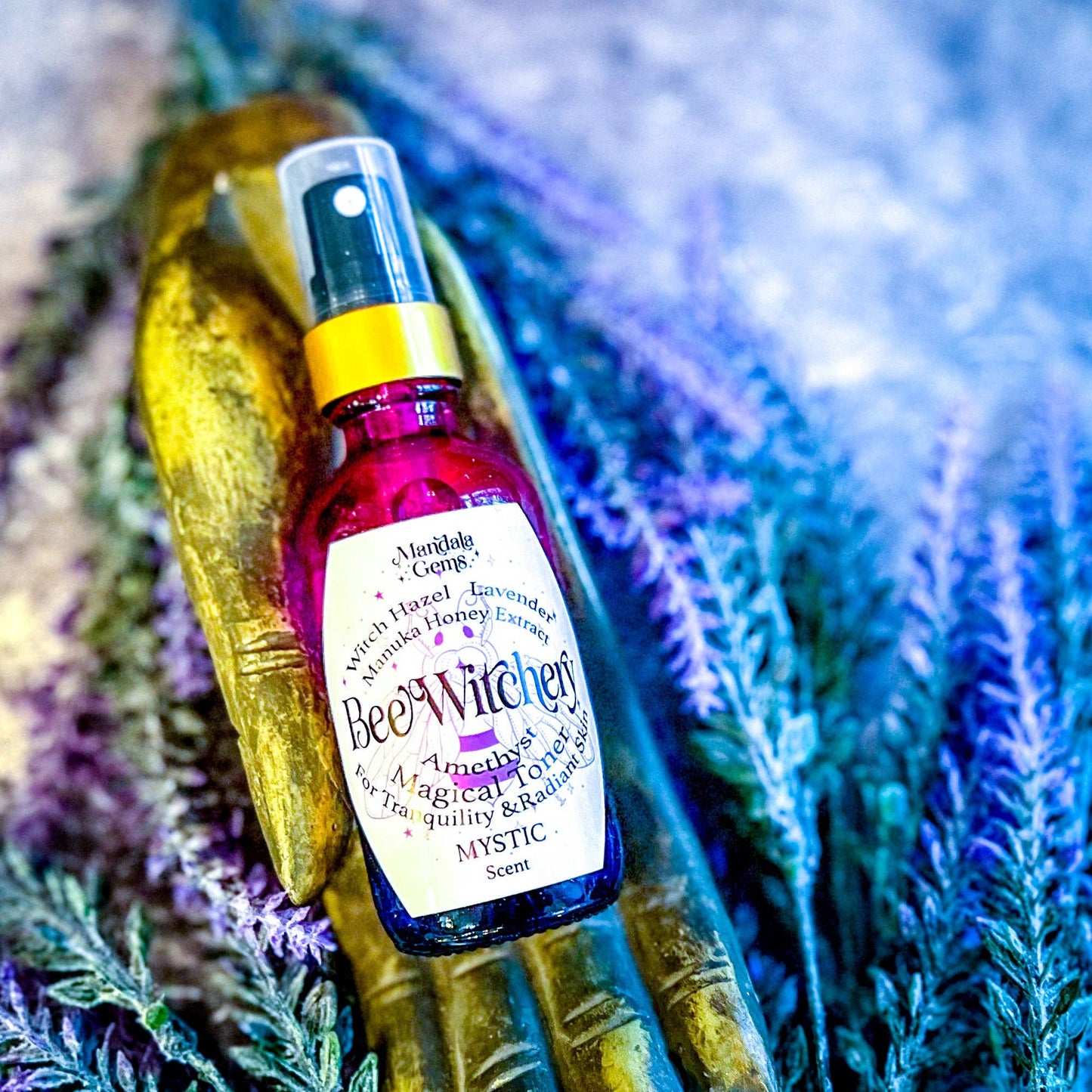 Lavender Witch Hazel Toner with Amethyst and Manuka Honey