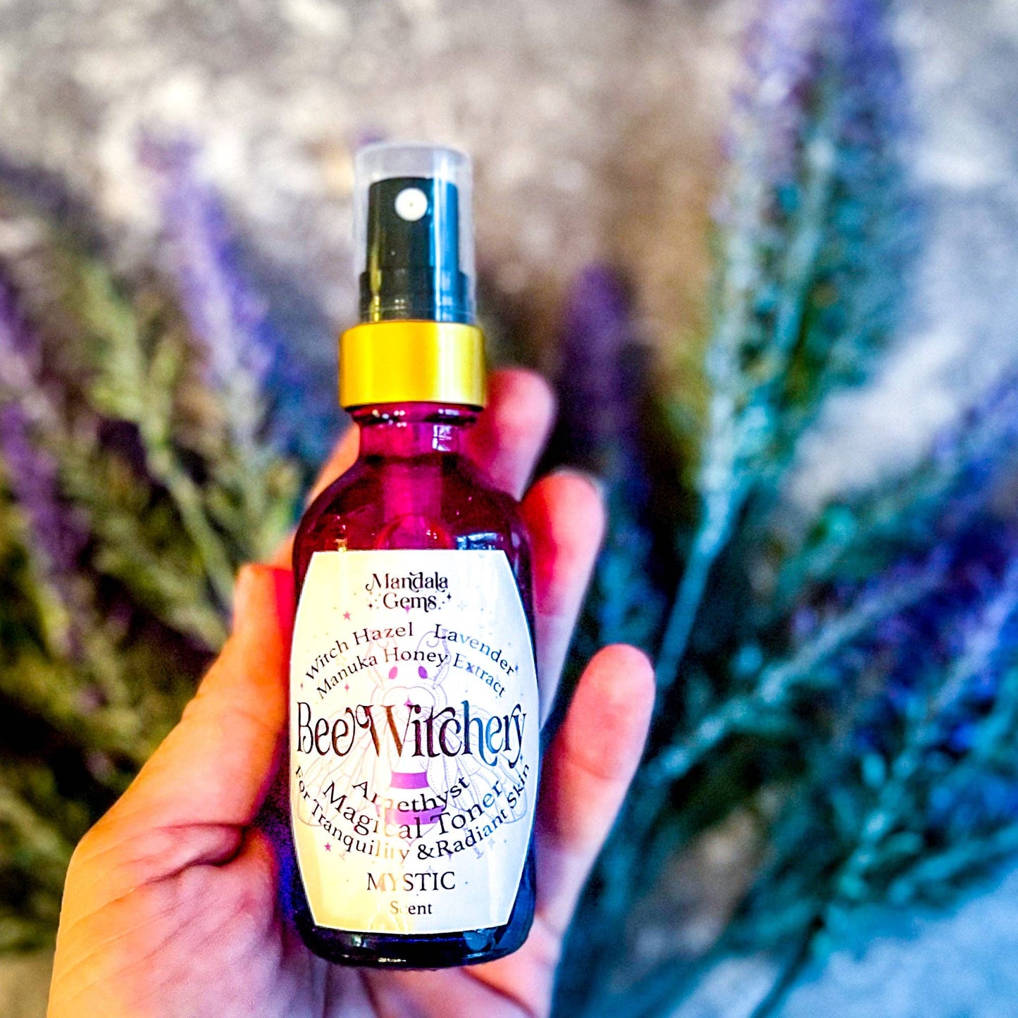Lavender Witch Hazel Toner with Amethyst and Manuka Honey