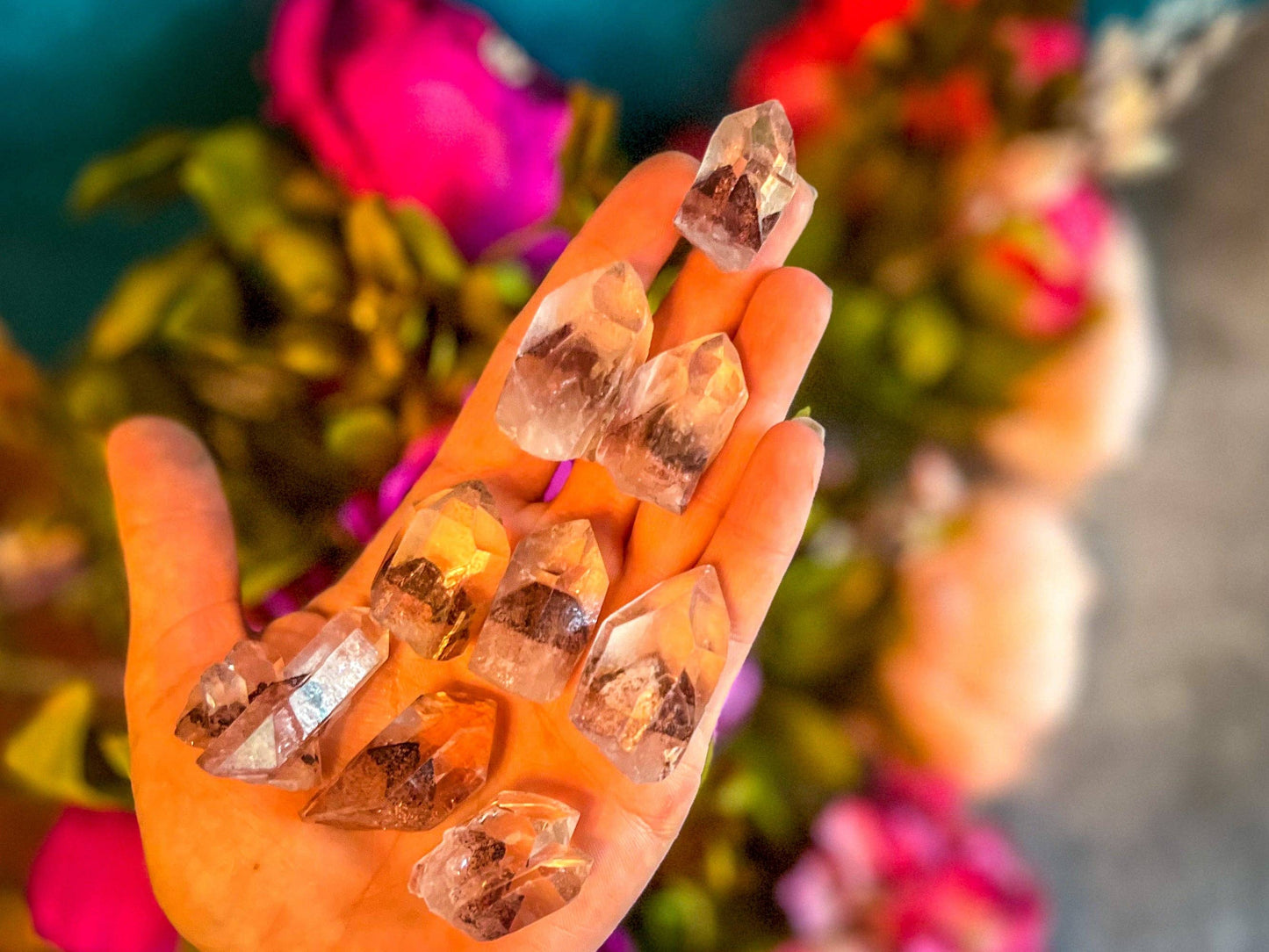 SUNSET Phantom Quartz Points, RARE+Mined Out!