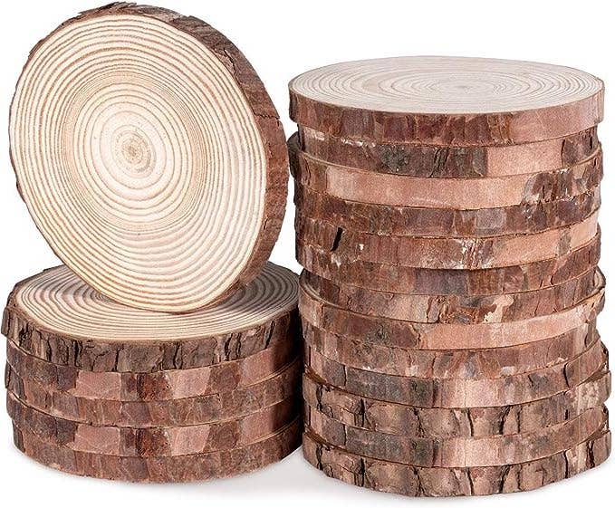 CANDLE COASTER: Natural Wood Slice Display (Medium 4-4.5")