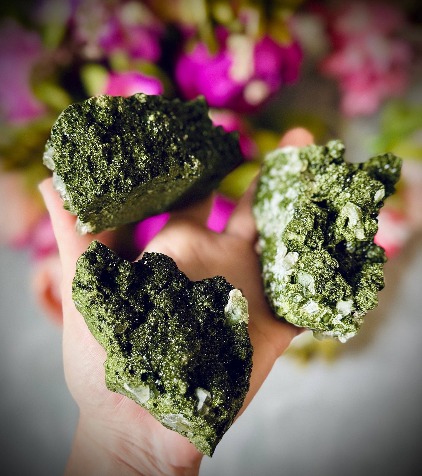 Large Forest Epidote Specimens from Turkey, Epidote and Quartz, Epidote Clusters