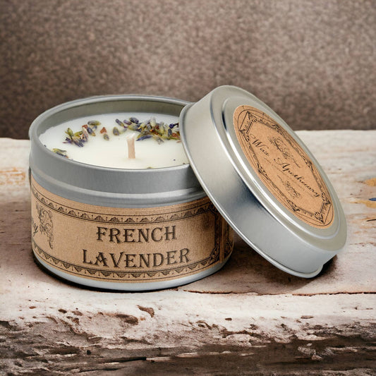 French Lavender Botanical Travel Tin Candle 4oz