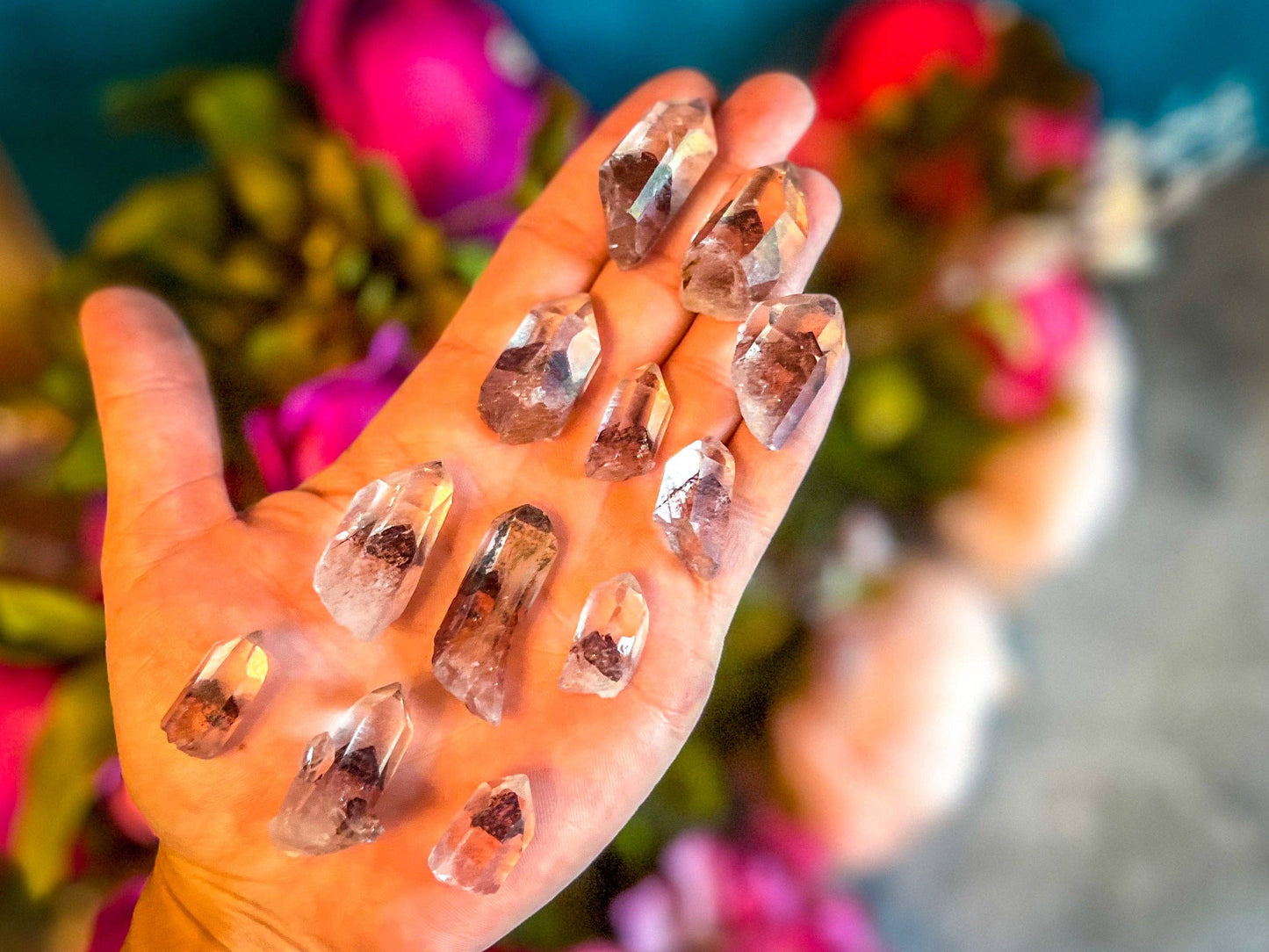 SUNSET Phantom Quartz Points, RARE+Mined Out!