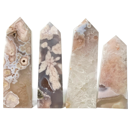 Natural Flower Agate Crystal Point  | Spiritual Stone