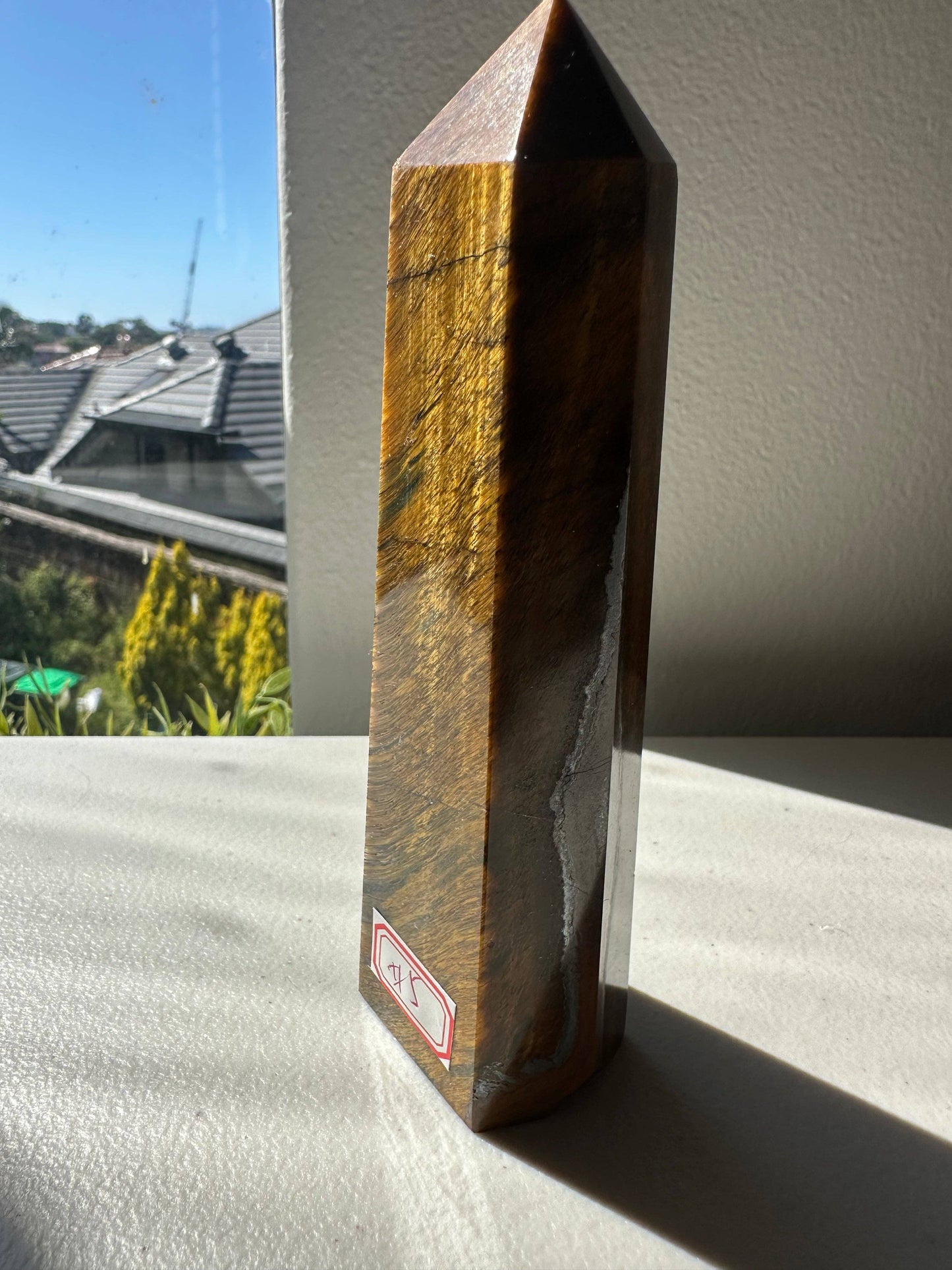 Large Tiger's Eye Crystal Tower Obelisk – Courage & Inner Strength