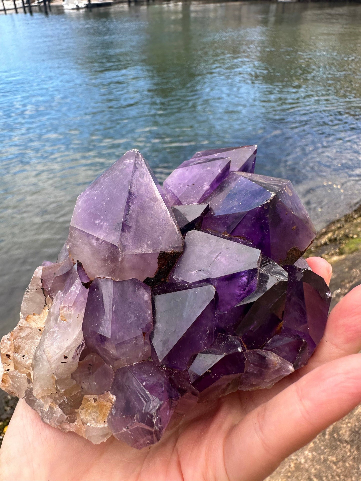 Large Uruguay Amethyst Cluster – 1.02kg Raw Amethyst for Healing & Crystal Collection
