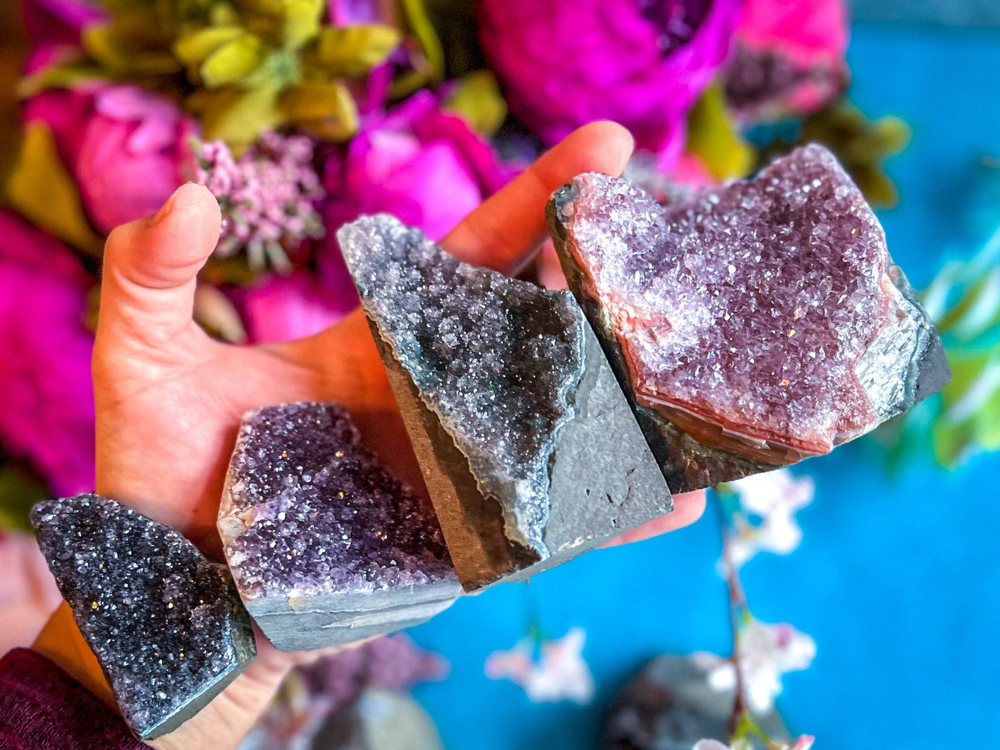 Small Raw "Rainbow" Amethyst Cathedral! Many shades