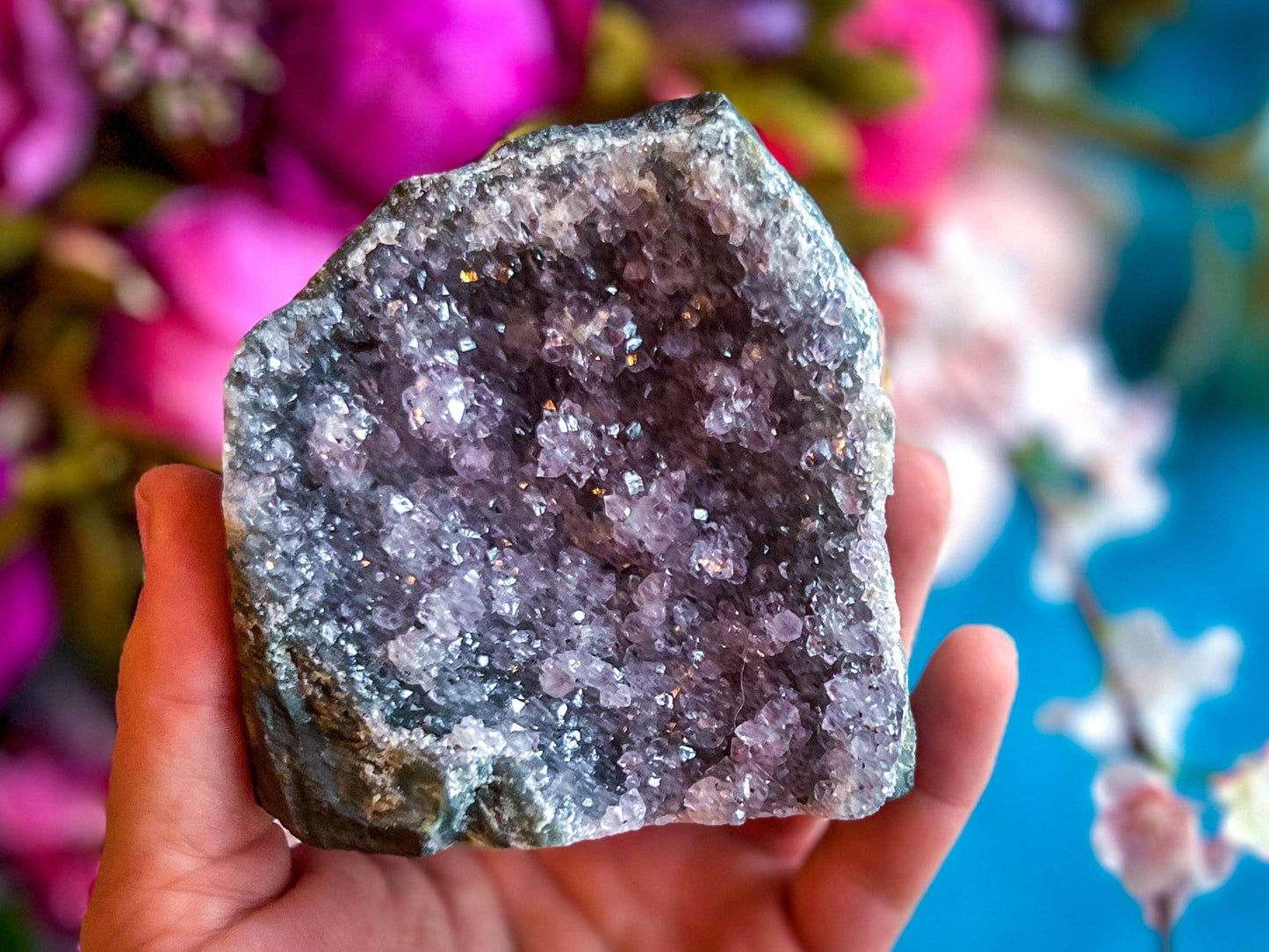 Small Raw "Rainbow" Amethyst Cathedral! Many shades