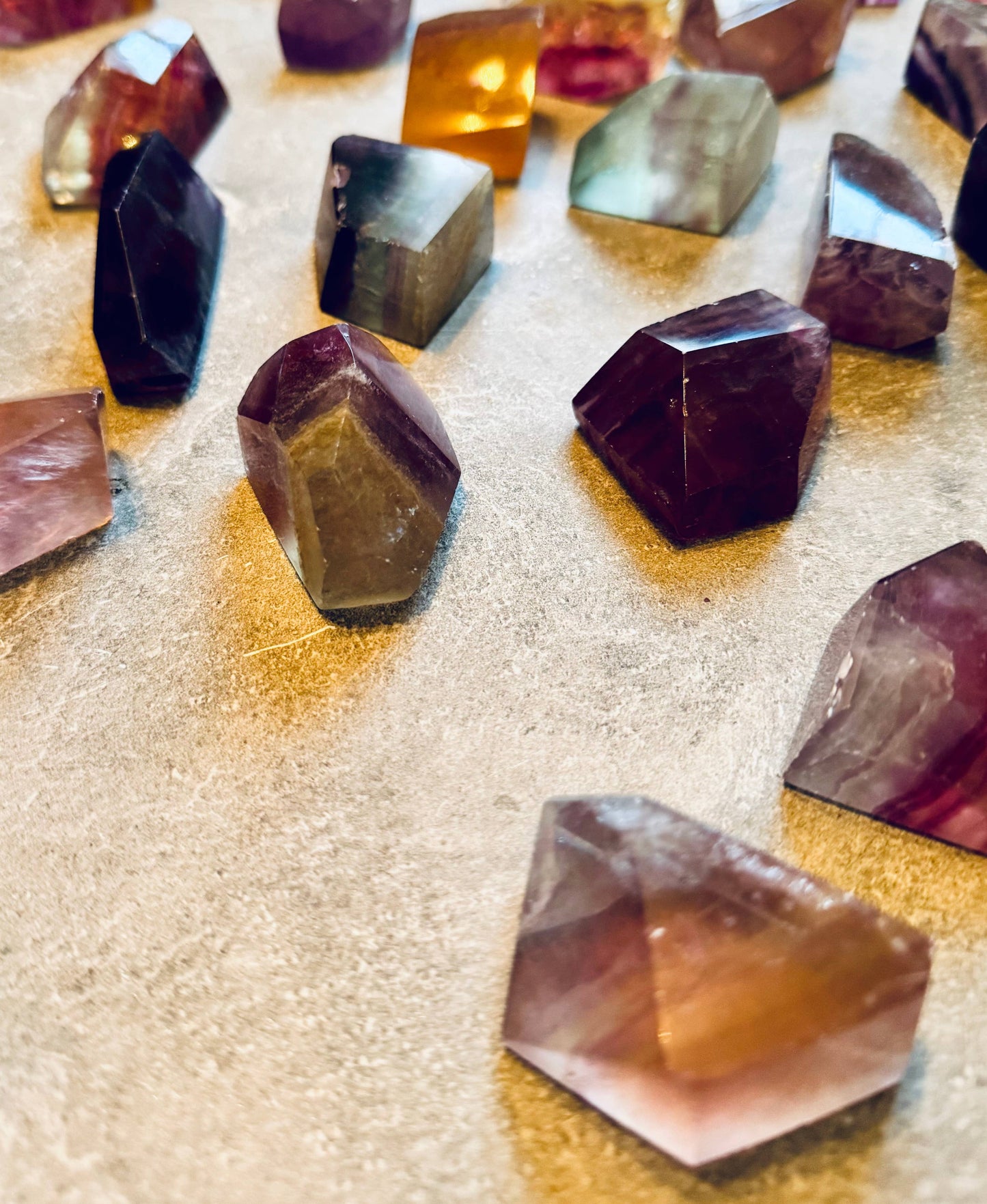 CANDY Fluorite Shapes, Polished Fluorescent Crystals