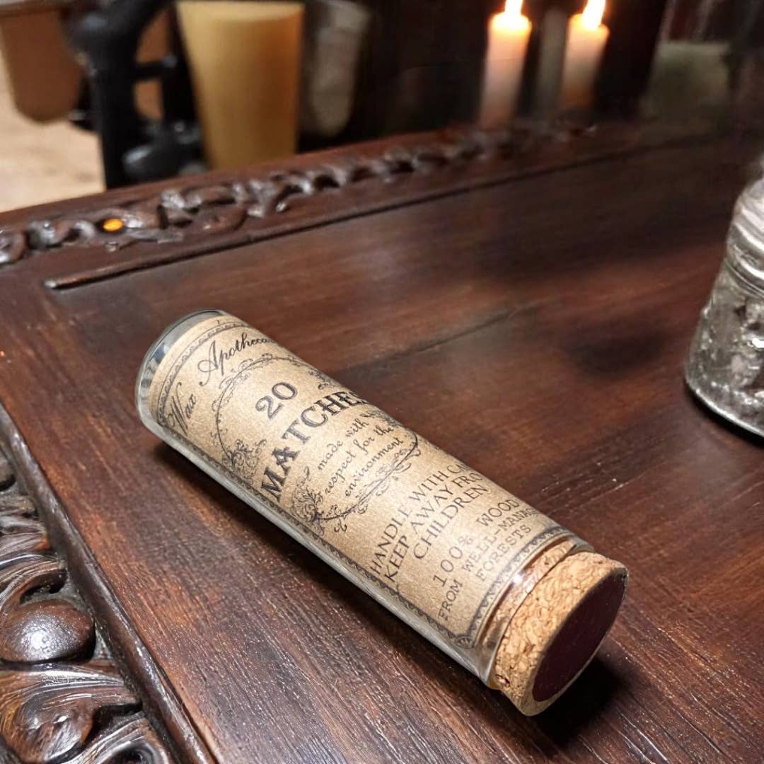 Matches in Glass Vial w/ Cork Lid | Eco-Friendly, Gift-Ready
