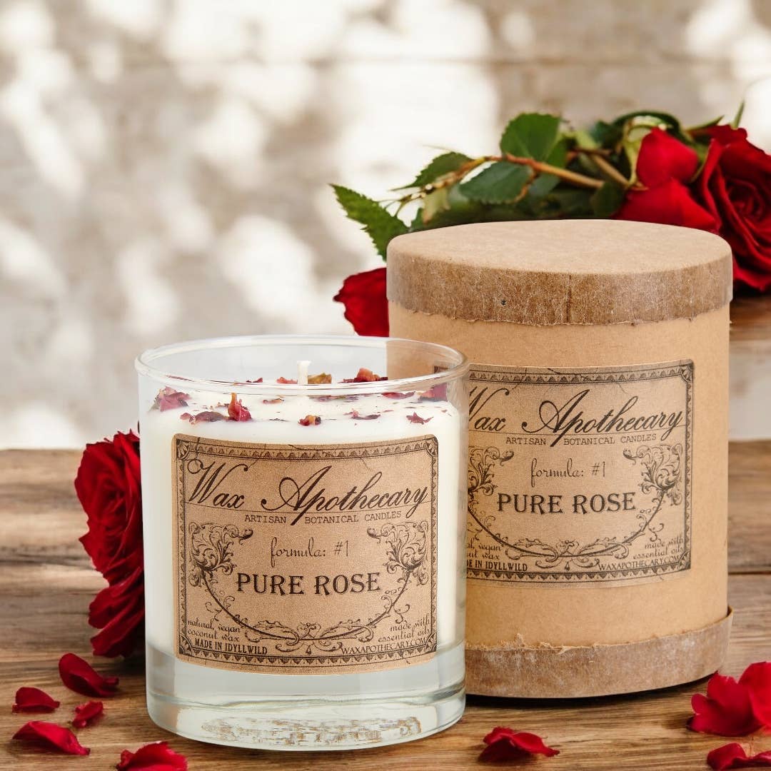 Rose Botanical Candle in 7oz Scotch Glass