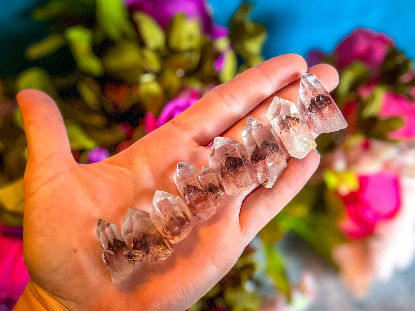 SUNSET Phantom Quartz Points, RARE+Mined Out!