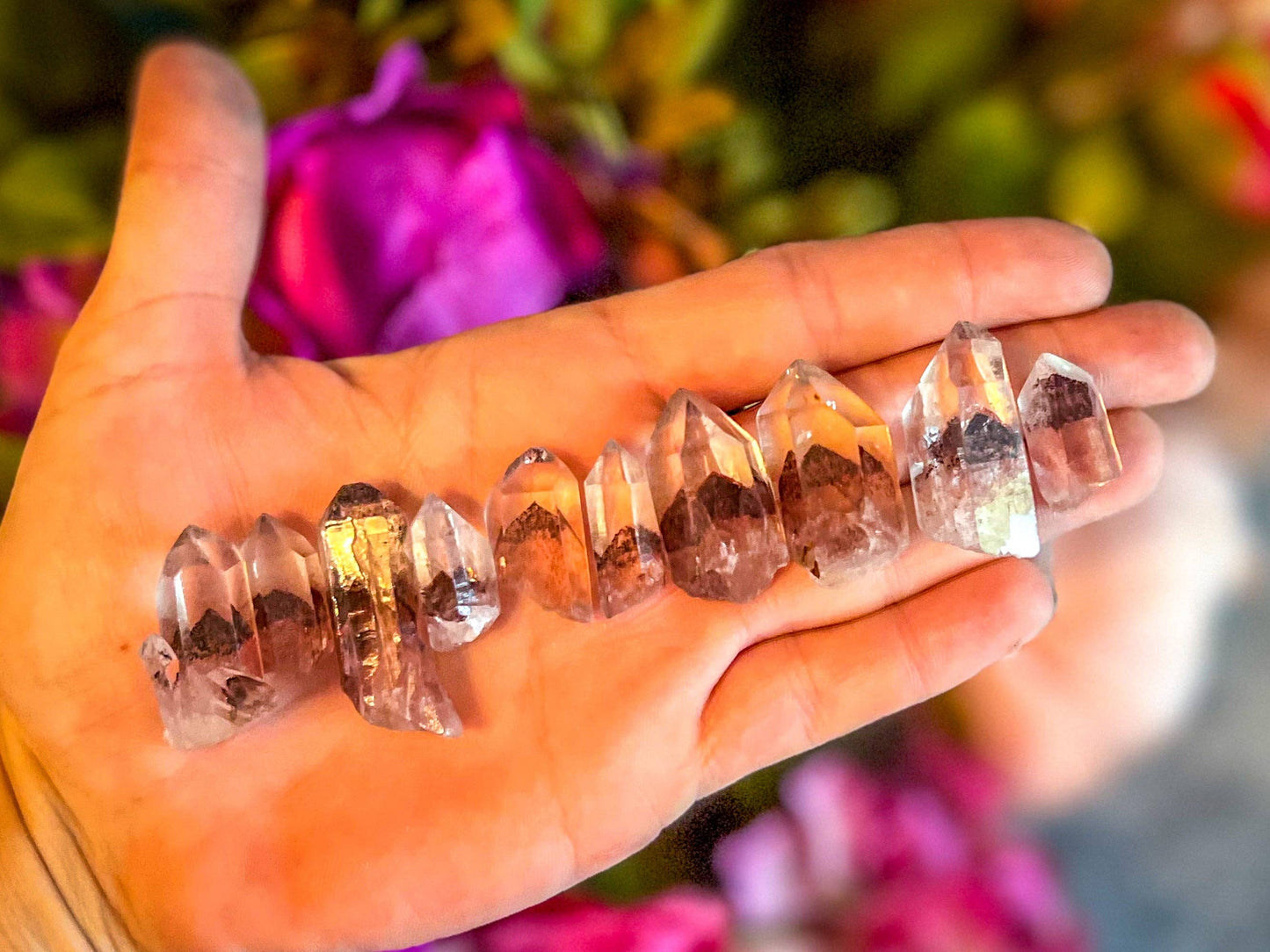 SUNSET Phantom Quartz Points, RARE+Mined Out!