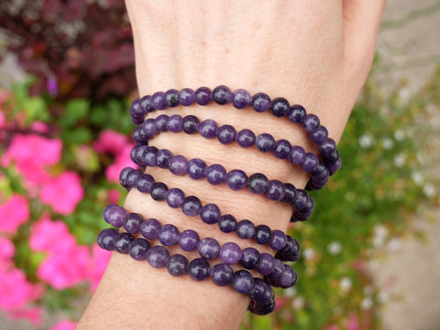 Lepidolite Beaded Bracelets 6mm