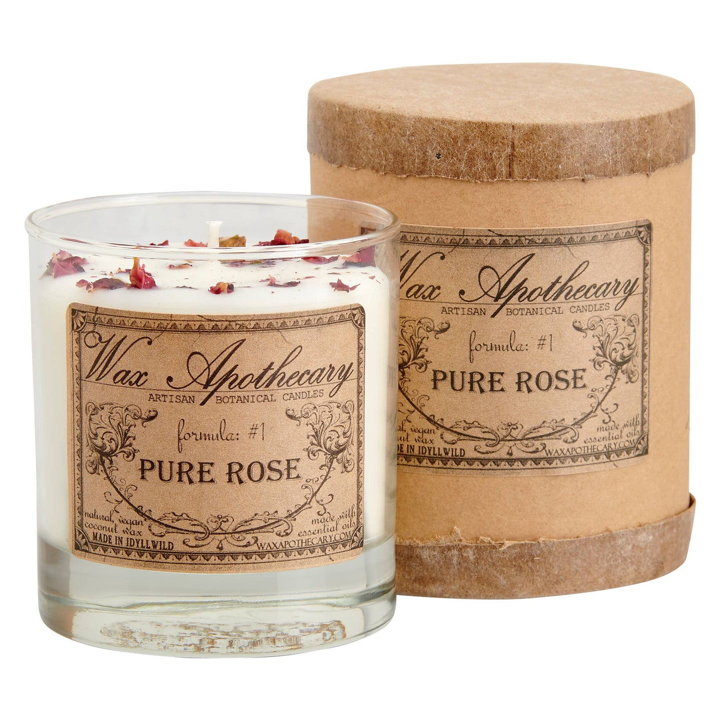 Rose Botanical Candle in 7oz Scotch Glass